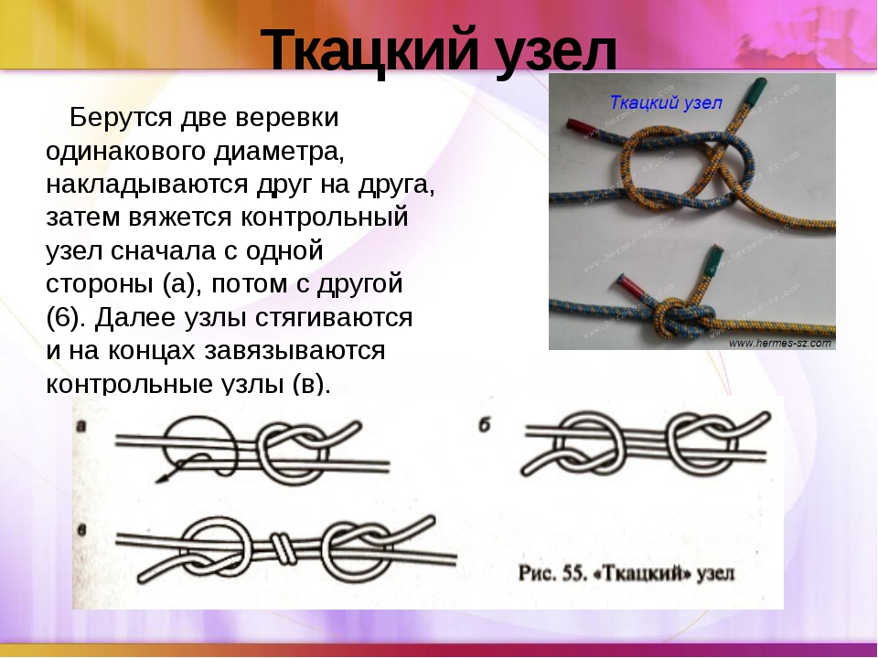Как сделать незаметный узел Узлы в цветном варианте