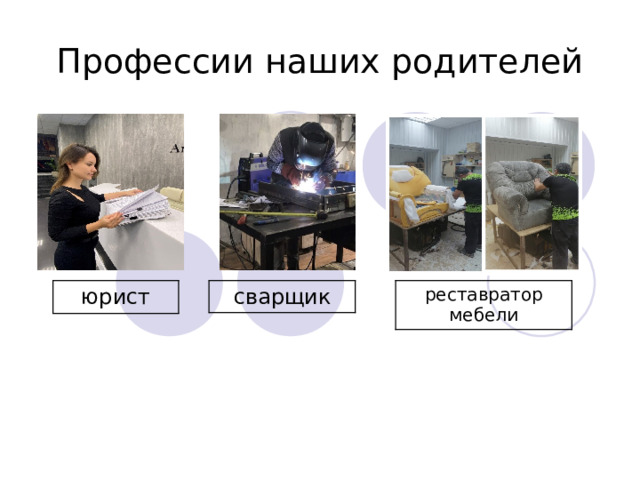 Профессии наших родителей юрист сварщик реставратор мебели 