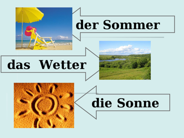  der Sommer  das Wetter  die Sonne 