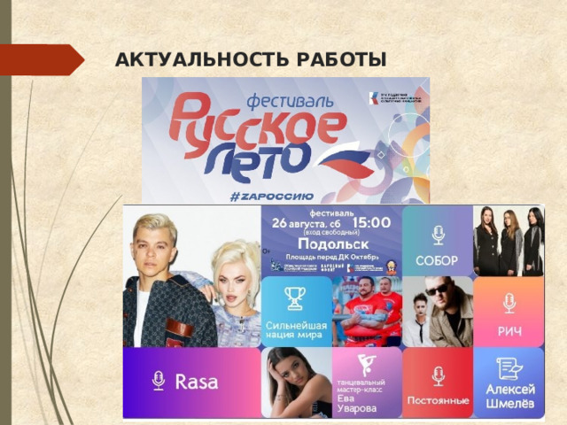 АКТУАЛЬНОСТЬ РАБОТЫ 