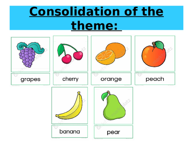 Consolidation of the theme:  