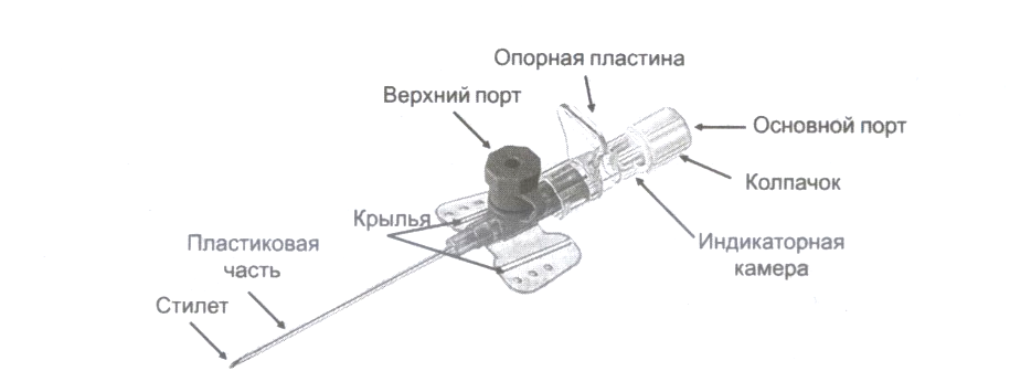 Схема постановки внутривенного катетера