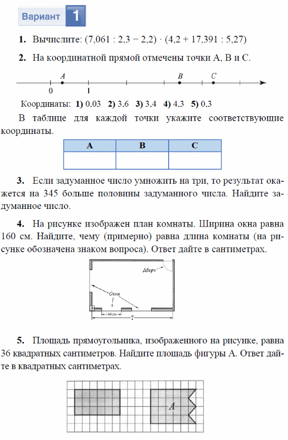 Тренировочные варианты для организации подготовки к ВПР по математике ...