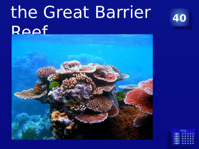 40 the Great Barrier Reef 
