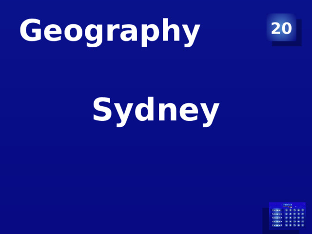 Geography 20 Sydney  