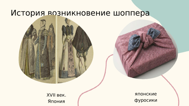 История возникновение шоппера японские фуросики XVII век. Япония 