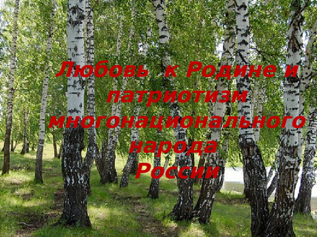 Любовь к Родине и патриотизм многонациональногонарода России 