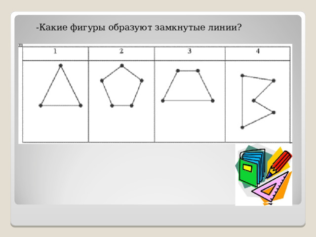 -Какие фигуры образуют замкнутые линии? 