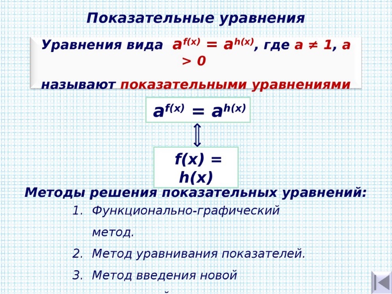 Презентация "Показательные уравнения"