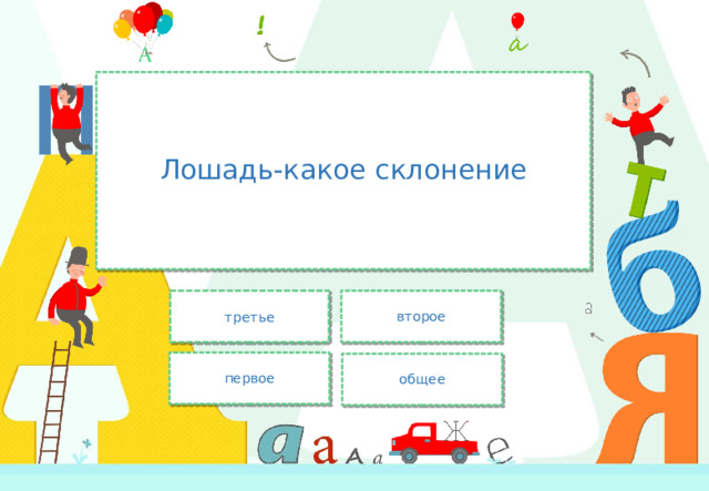 Лошадь-какое склонение третье второе первое общее 