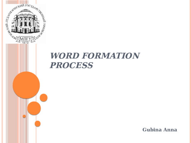 Word formation Process Gubina Anna 