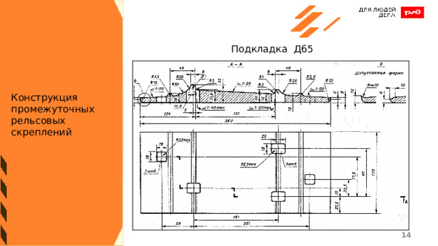 Подкладка Д65 Конструкция промежуточных рельсовых скреплений 1 1 