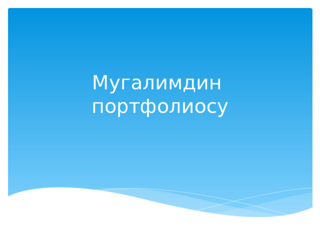 Мугалимдин портфолиосу 