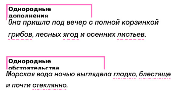 Однородные дополнения Однородные обстоятельства 