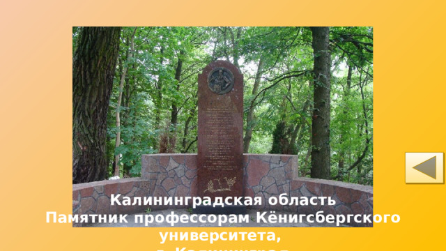 Калининградская область Памятник профессорам Кёнигсбергского университета, г. Калининград 