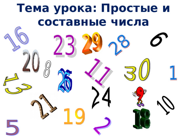 Тема урока: Простые и составные числа 