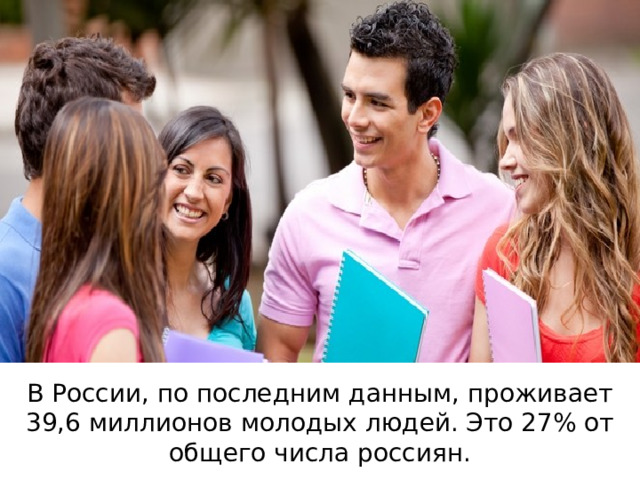 В России, по последним данным, проживает 39,6 миллионов молодых людей. Это 27% от общего числа россиян. 