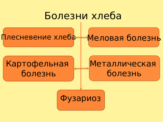 Болезни хлеба Плесневение хлеба Меловая болезнь Металлическая болезнь Картофельная болезнь Фузариоз 