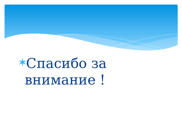 Спасибо за внимание ! 