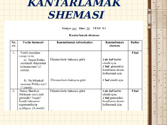KANTARLAMAK SHEMASI   