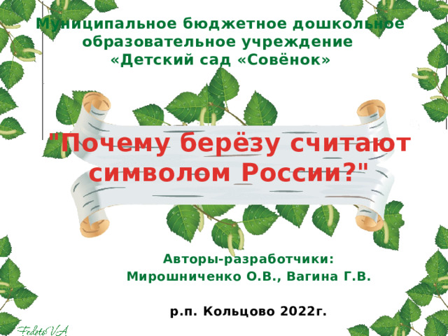 Муниципальное бюджетное дошкольное образовательное учреждение «Детский сад «Совёнок» 