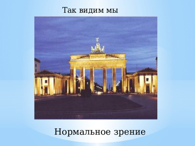 Так видим мы Нормальное зрение 