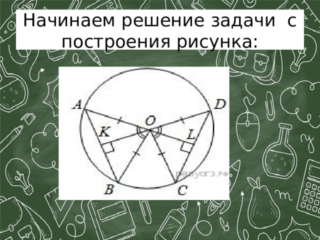 Начинаем решение задачи с построения рисунка: 