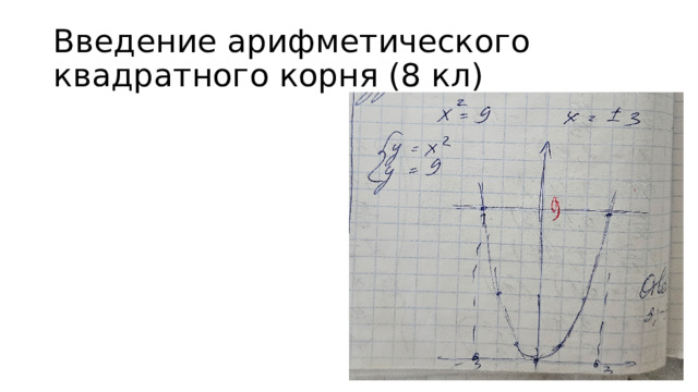 Введение арифметического квадратного корня (8 кл)  