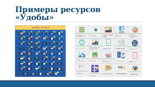 Примеры ресурсов «Удобы» 