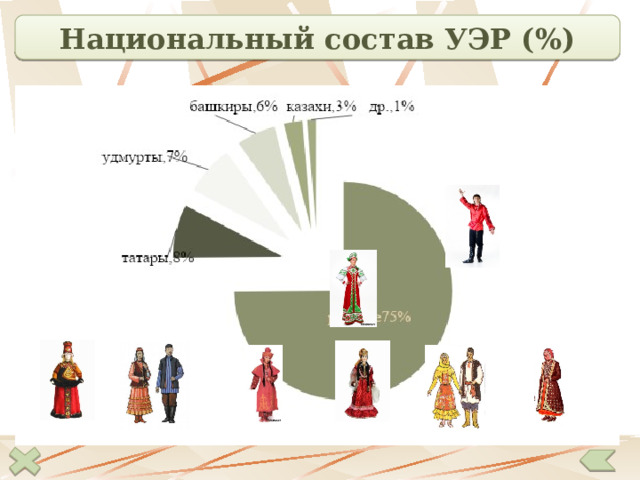 Национальный состав УЭР (%)  