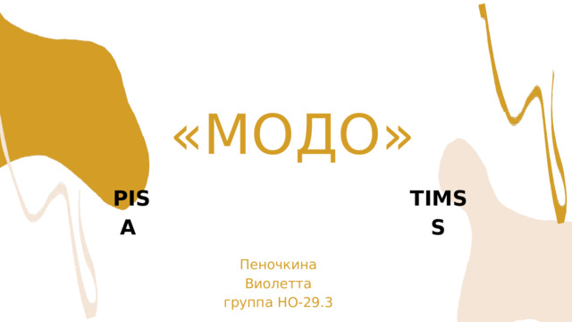«МОДО» PISA TIMSS Пеночкина Виолетта группа НО-29.3 