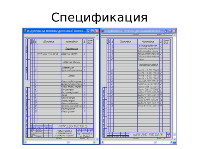 Спецификация 