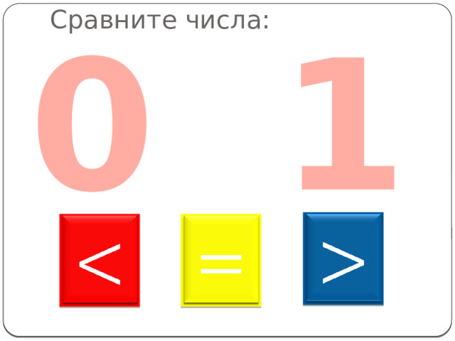 0 1 Сравните числа:       