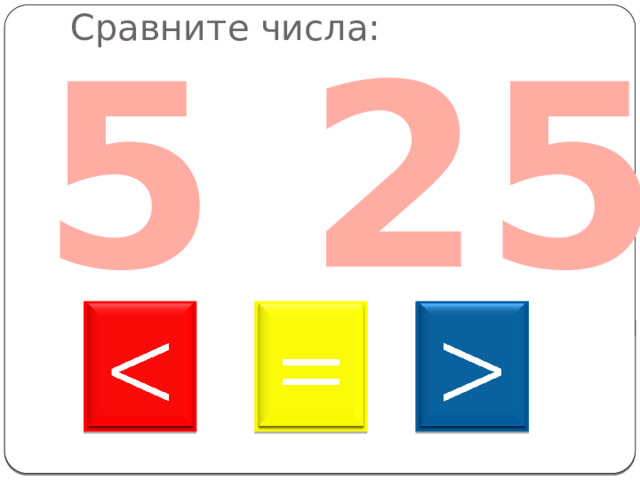5 25 Сравните числа:       