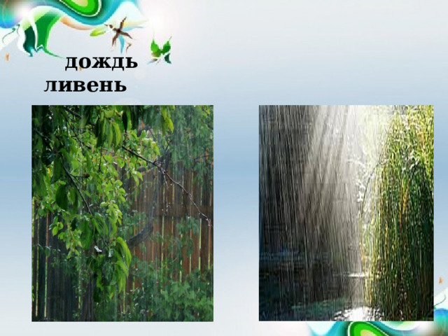  дождь  ливень 
