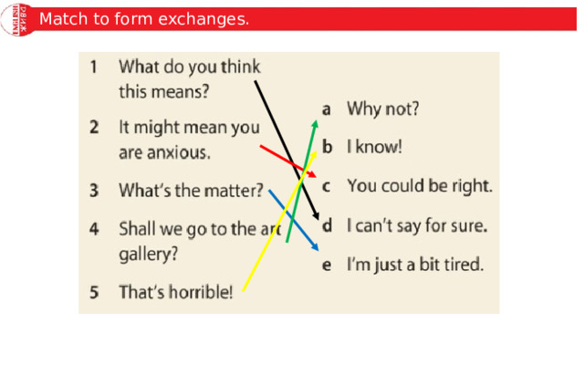 Match to form exchanges. 