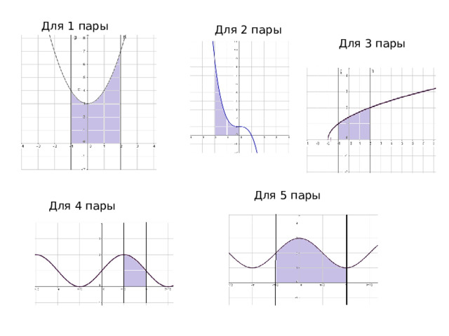 Для 1 пары Для 2 пары Для 3 пары Для 5 пары Для 4 пары 