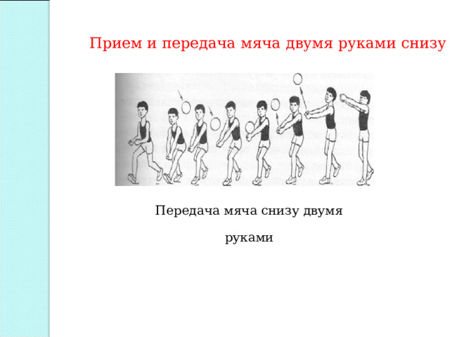 Прием и передача мяча двумя руками снизу Передача мяча снизу двумя руками 