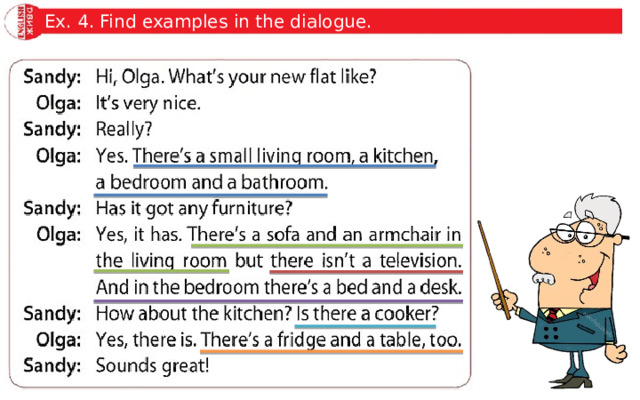Ex. 4. Find examples in the dialogue. 