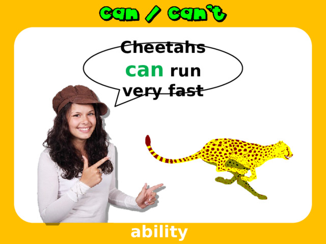 Cheetahs can run very fast ability 