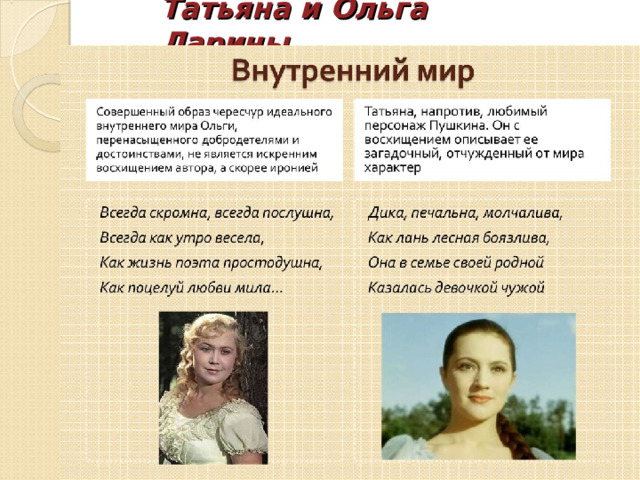 Татьяна и Ольга Ларины 