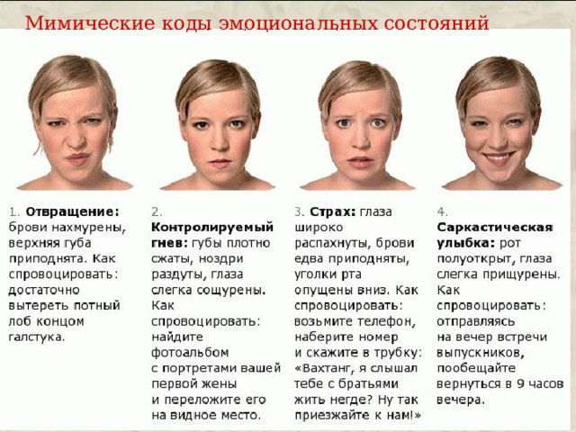 Мимические коды эмоциональных состояний 