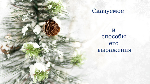 Сказуемое и способы его выражения 