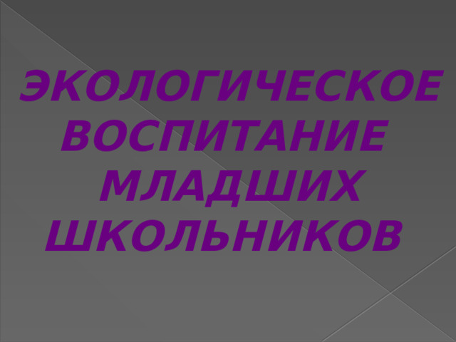 Экологическое воспитание младших школьников 