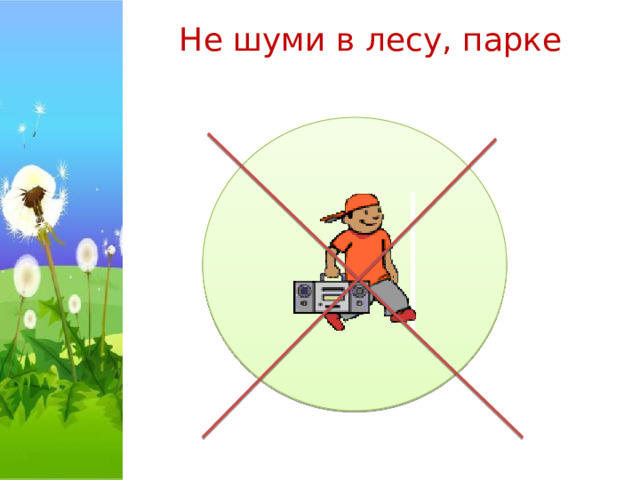 Не шуми в лесу, парке   
