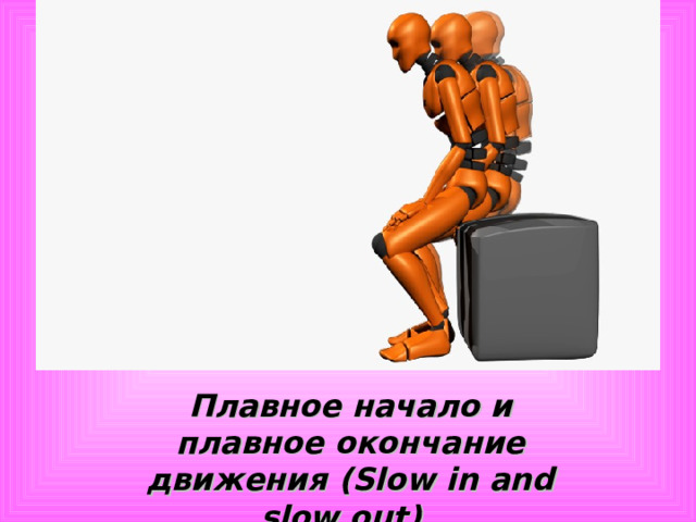 Плавное начало и плавное окончание движения (Slow in and slow out)  