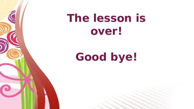The lesson is over!  Good bye! 