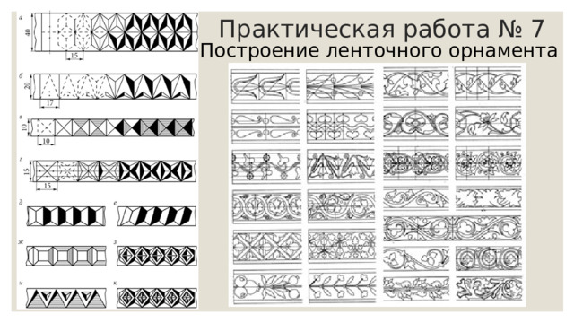 Практическая работа № 7 Построение ленточного орнамента 
