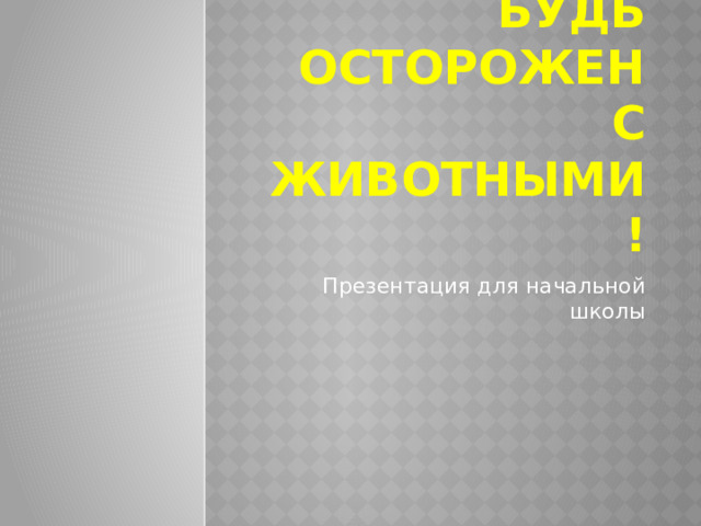 Будь осторожен с животными! Презентация для начальной школы 