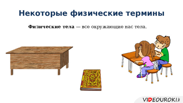 Некоторые физические термины Физические тела — все окружающие нас тела. 